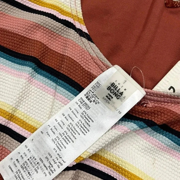 Billabong Striped Easy Daze Lace Up One Piece Swimsuit S - Picture 6 of 6